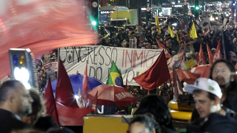 O ato foi organizado por Guilherme Boulos (PSOL-SP). - Foto: Paulo Pinto/Agência Brasil