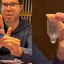 Imagem Camisinha texturizada do SUS chama atenção em vídeo de médico: ‘totalmente de graça’