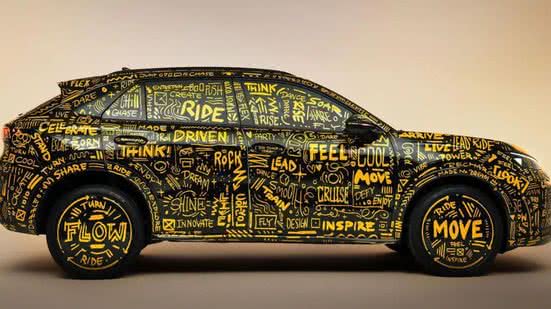 O flagra do protótipo utilizava a carroceria do Tiguan Allspace. - Foto: Divulgação Volkswagen