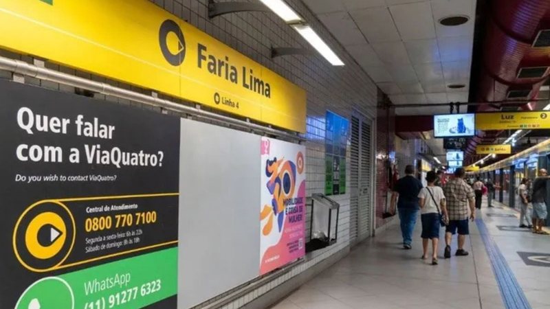 Estação Faria Lima da Linha\u002D4 do Metrô ganha novo nome\u003B veja qual