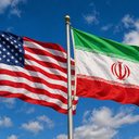 Bandeira dos EUA e Irã