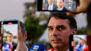 Flávio Bolsonaro durante entrevista - Foto: Bruno Peres/Agência Brasil