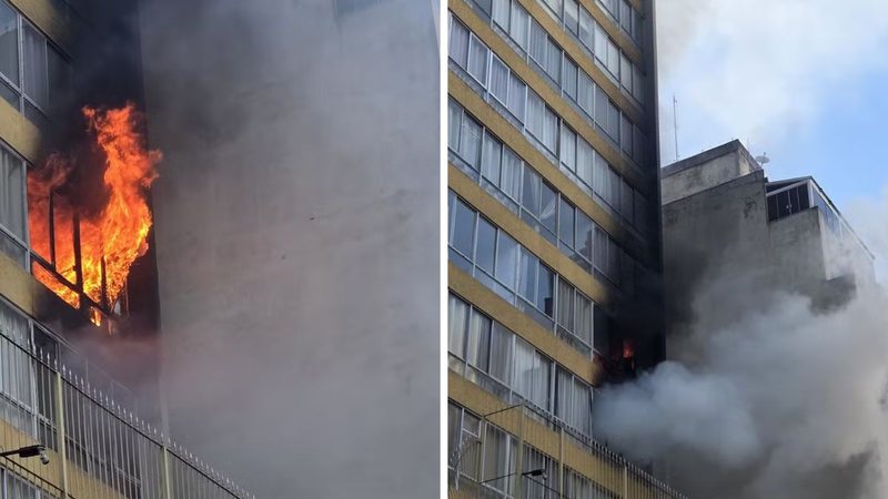 Moradores denunciam falta de assistência durante incêndio no Centro de SP