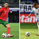 Cristiano Ronaldo, por Portugal e Kylian Mbappé, pela França - Foto: Kenzo Tribouillard, Javier Soriano / AFP