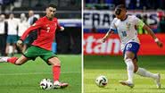 Cristiano Ronaldo, por Portugal e Kylian Mbappé, pela França - Foto: Kenzo Tribouillard, Javier Soriano / AFP