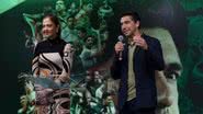Leila Pereira e Abel Ferreira durante discurso - Foto: Cesar Greco/Palmeiras/by Canon