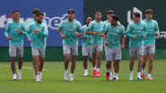 Jogadores do Palmeiras durante treino - Cesar Greco/Palmeiras/by Canon