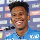 Estêvão durante entrevista coletiva antes dos amistosos - Créditos: Rafael Ribeiro/CBF