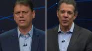 Tarcísio de Freitas e Fernando Haddad - Foto: Reprodução / Band TV