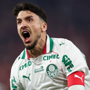 Joaquín Piquerez comemorando seu gol pelo Palmeiras - Foto: Cesar Greco/Palmeiras/by Canon