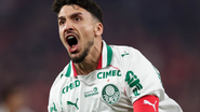 Joaquín Piquerez comemorando seu gol pelo Palmeiras - Foto: Cesar Greco/Palmeiras/by Canon