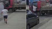 Homem pula em carreta desgovernada e impede acidente - Foto: Reprodução/Vídeo