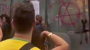 Imagens mostram pichações durante a manifestação - Foto: Reprodução/Vídeo