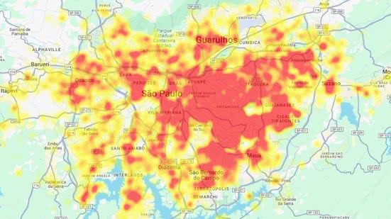Foto: Reprodução/Mapa de risco Ituran