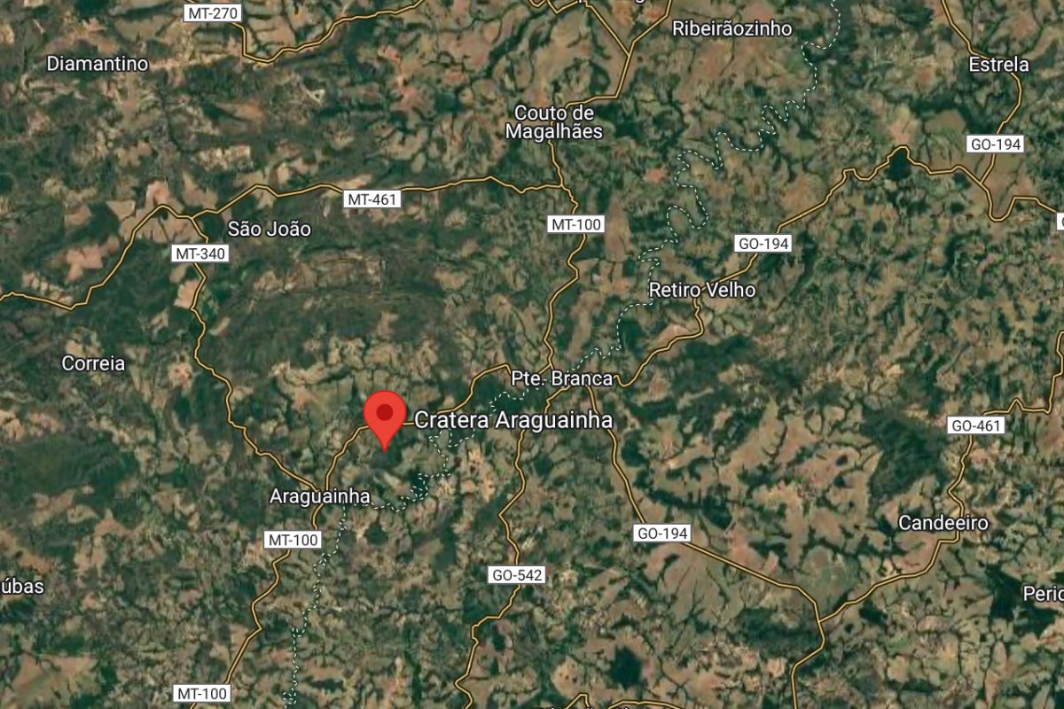 Localização da cratera de Araguainha (MT)
