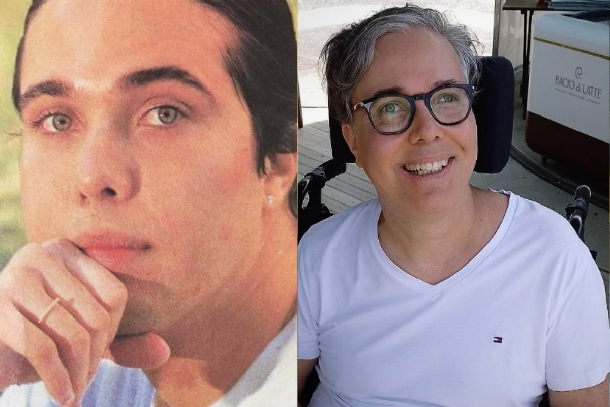 Flavio na novela Laços de Família e agora. 