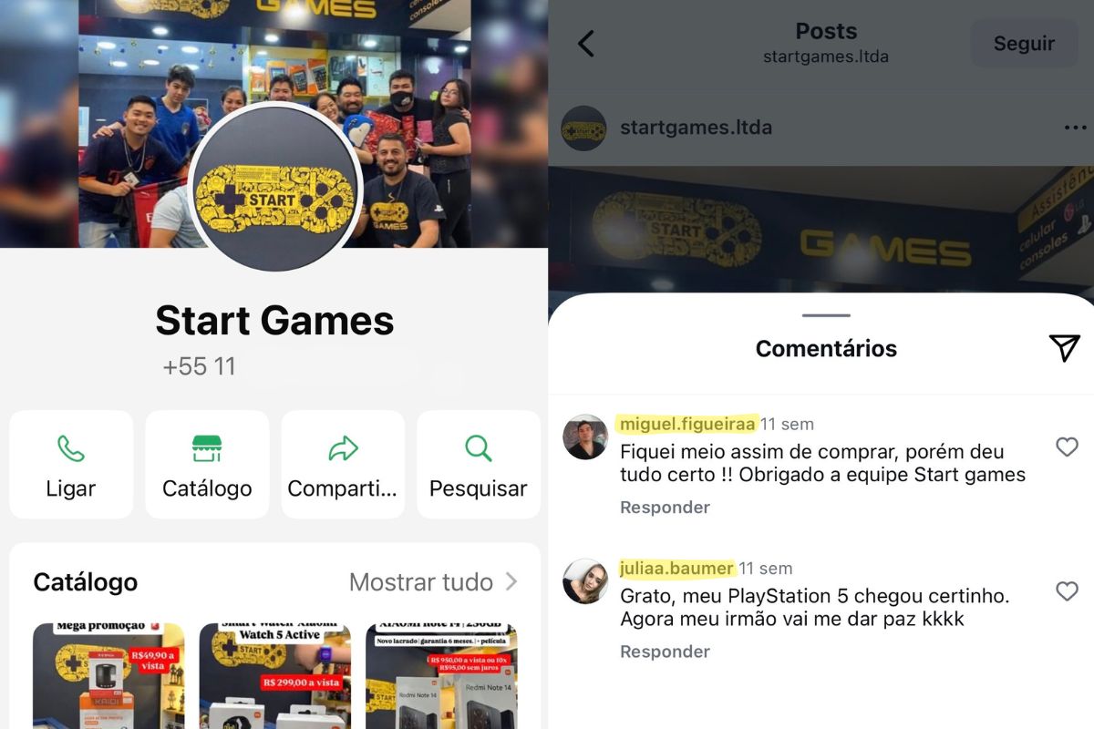 Loja falsa da Start Games