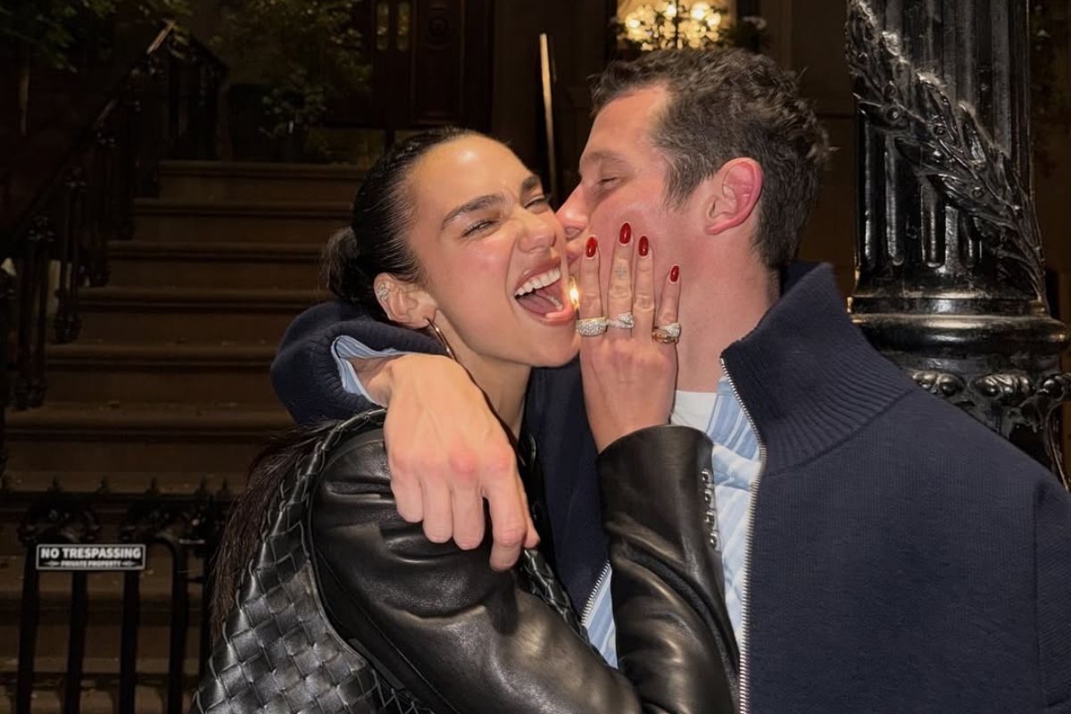 Dua Lipa e seu noivo, o ator britânico Callum Turner, em Nova York. Foto: Reprodução/Instagram @dualipa.