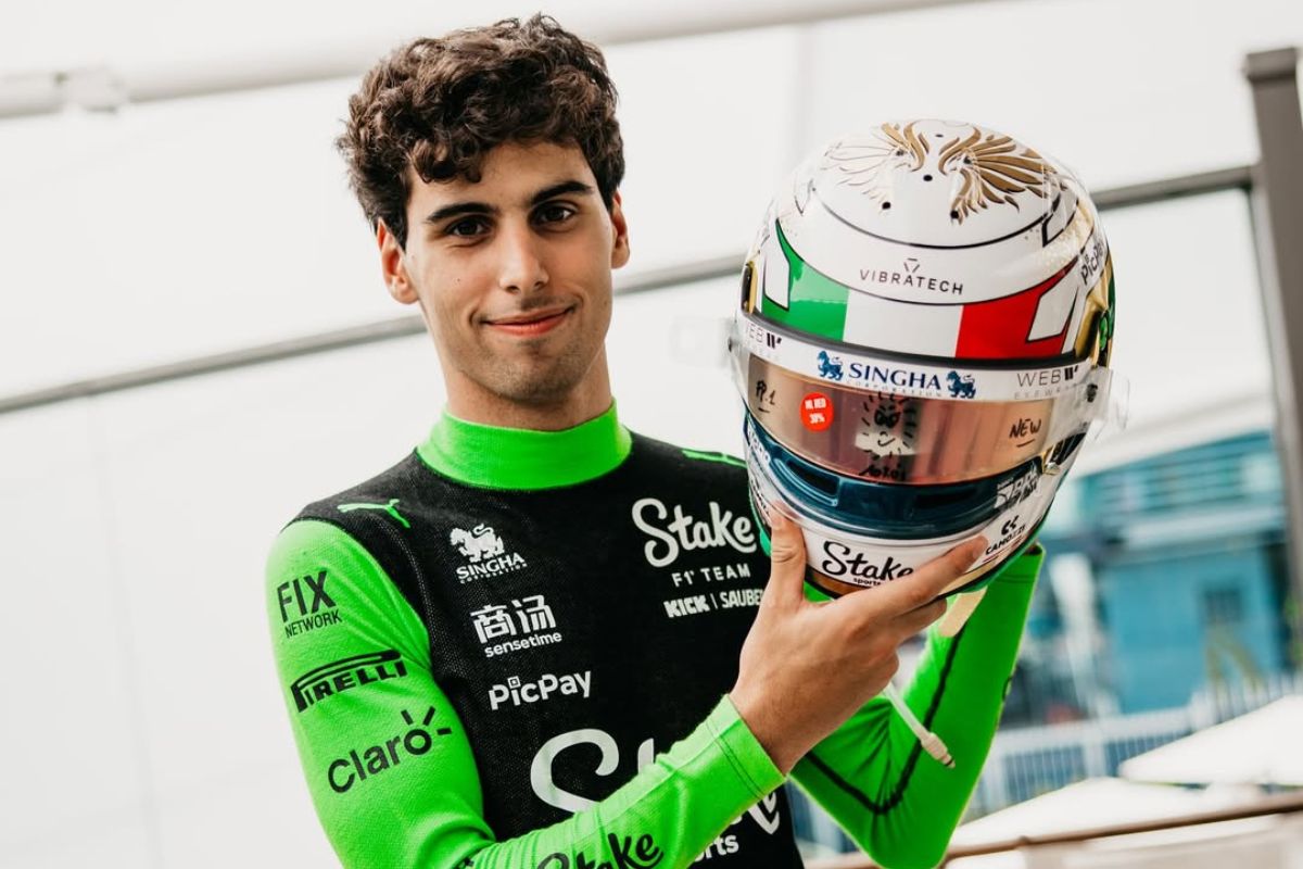 Gabriel Bortoleto, da Sauber, corre no Brasil na Förmula 1 pela primeira vez. Foto: Reprodução/Instagram @gabrielbortoleto_.