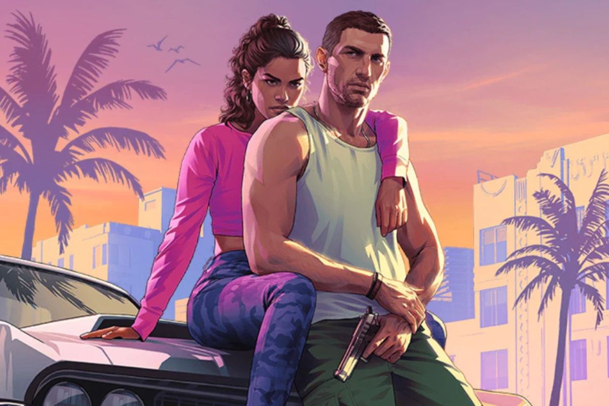 Lucia Caminos e Jason Duval são o casal de protagonistas do GTA VI. Foto: Divulgação/Rockstar Games.