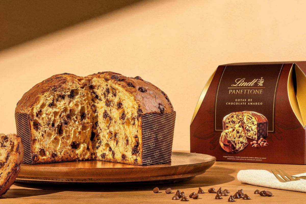 Panetone de Gotas de Chocolate Amargo da Lindt