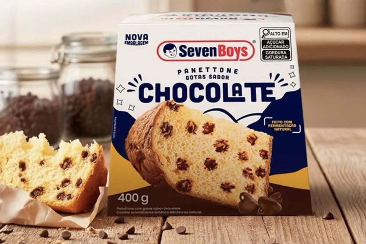 Panetone Gotas Sabor Chocolate da Seven Boys