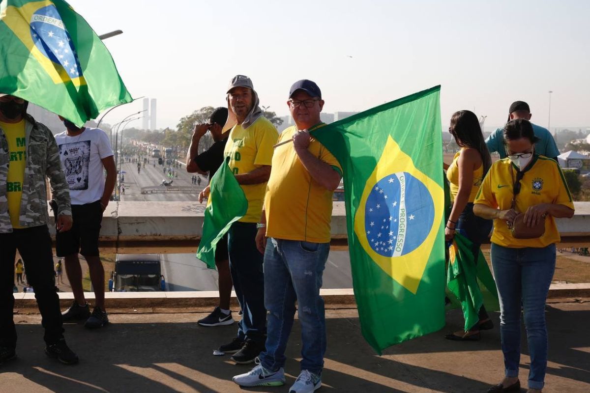 Manifestantes pró-Bolsonaro