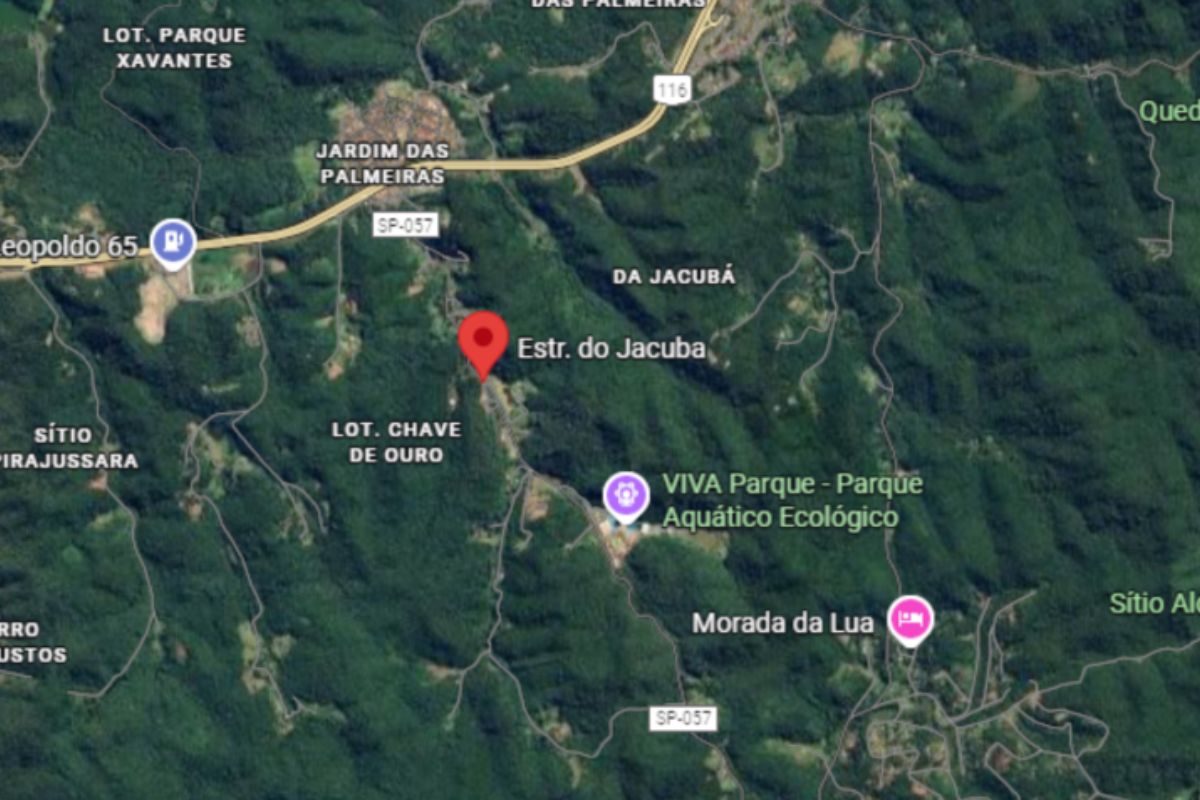 Região do desaparecimento dos ciclistas. Foto: Reprodução/Google Maps.