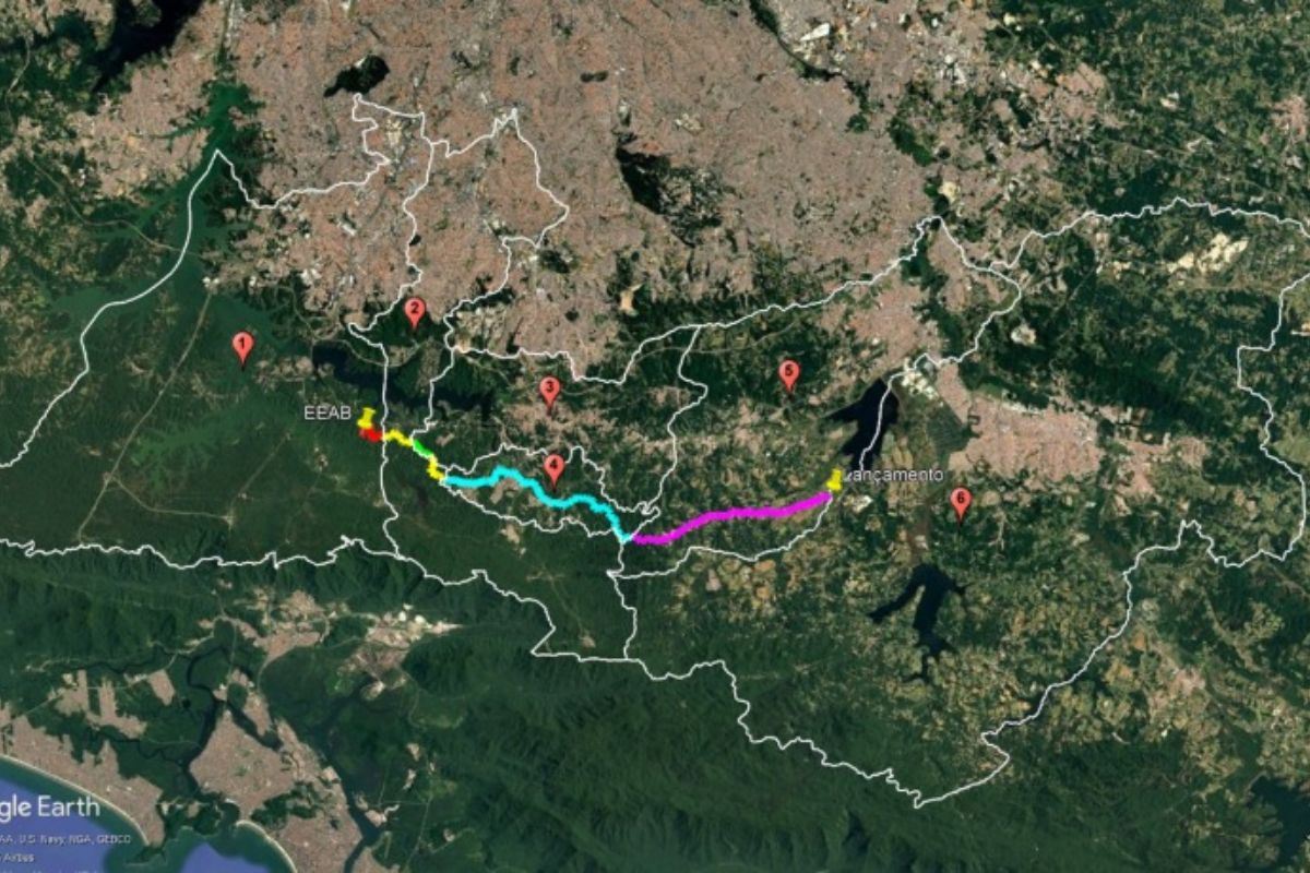 Localização da obra de interligação Billings-Alto Tietê. Foto: Divulgação/Sabesp.