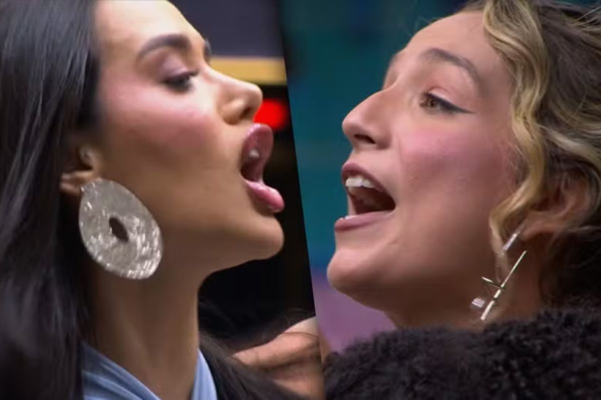 Jordana e Samira brigam após prévia da dinâmica "Duelo de Risco", no BBB 26. Foto: Reprodução/TV Globo.