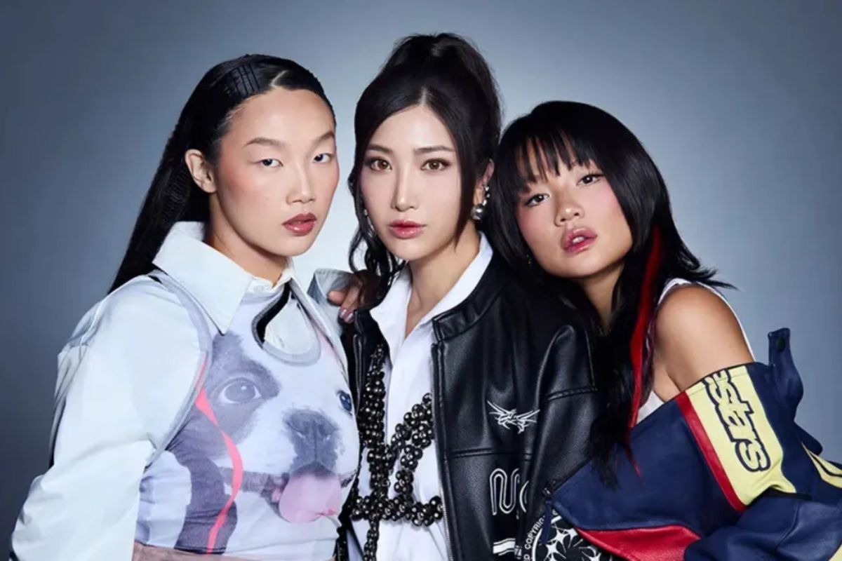 Cantoras Ejae, Audrey Nuna e Rei Ami como o trio fictício de "Guerreiras do K-pop". Foto: Ricky Middlesworth/Netflix.