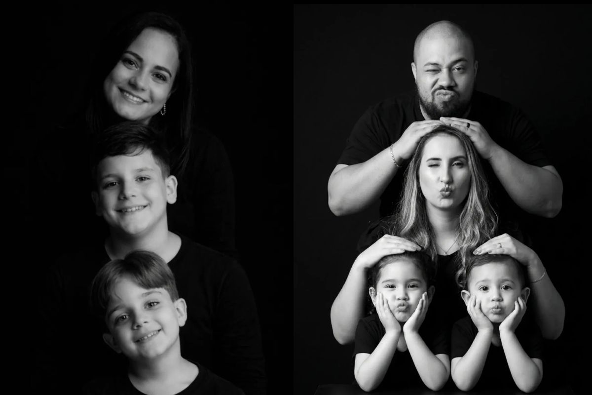 Imagem de família gerada por IA