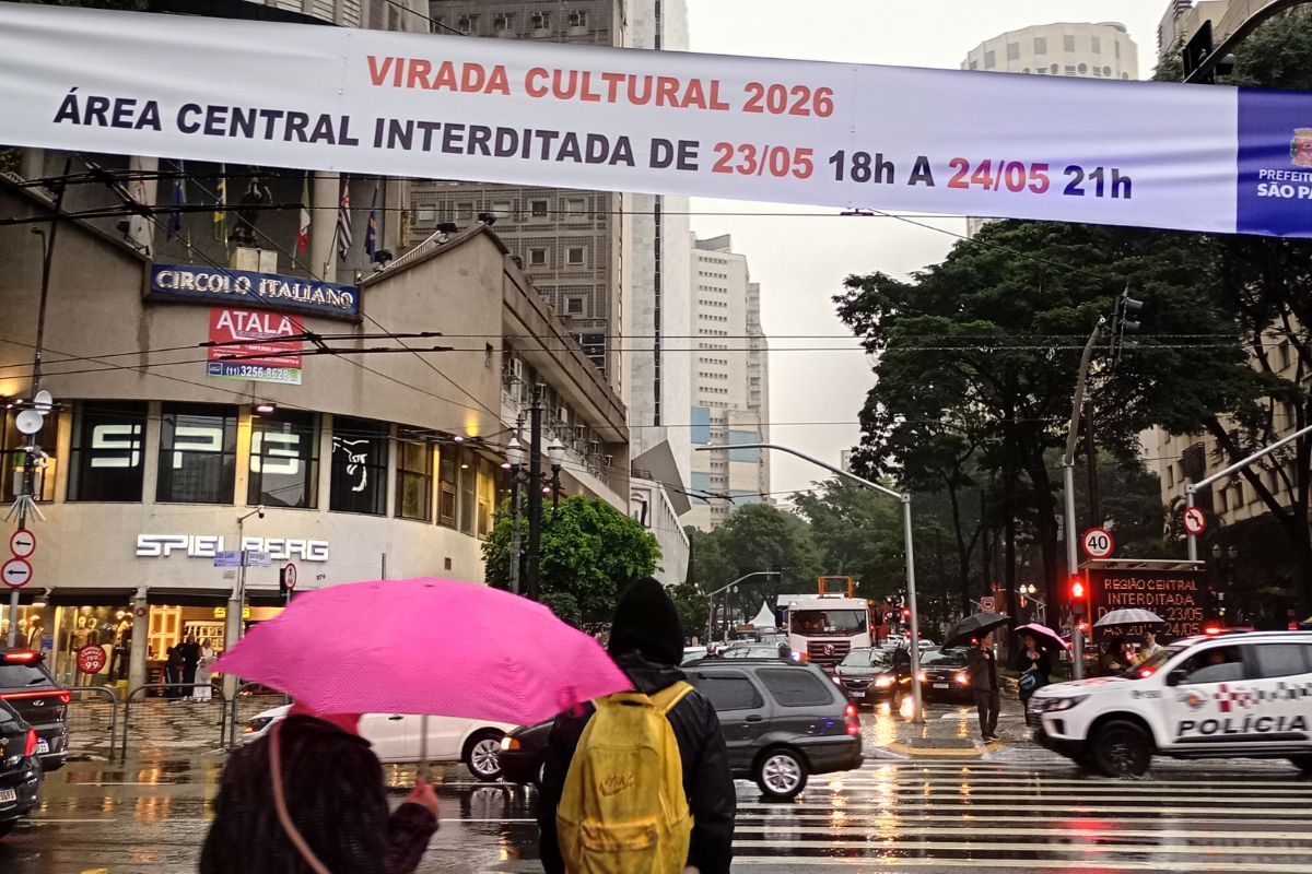 Chuva neste sábado (23) na Virada Cultural em São Paulo
