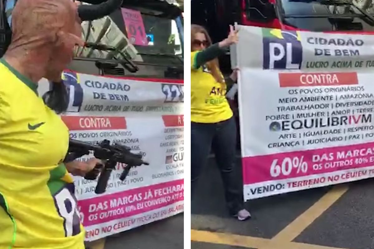 Vídeo mostra participantes da Parada LGBT+ representando bolsonarismo como diabo