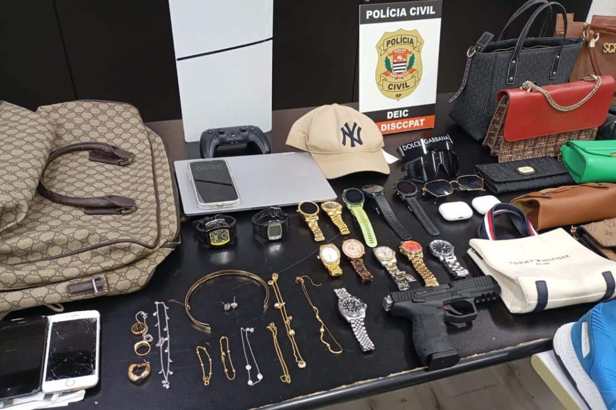 Objetos apreendidos pela Polícia Civil