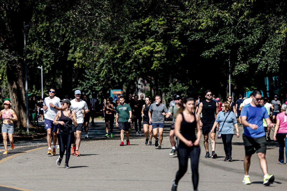 Pedestres calor Ibirapuera