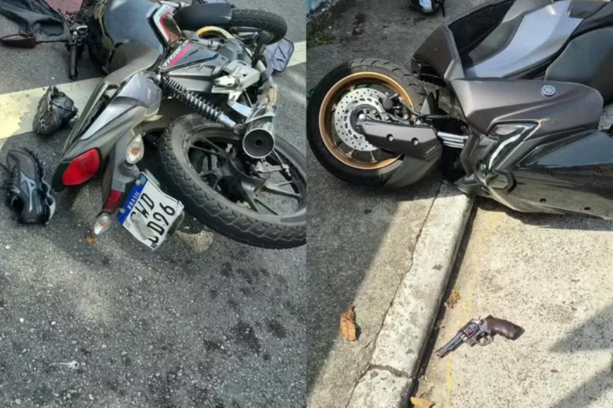 Criança estava com o pai na moticicleta