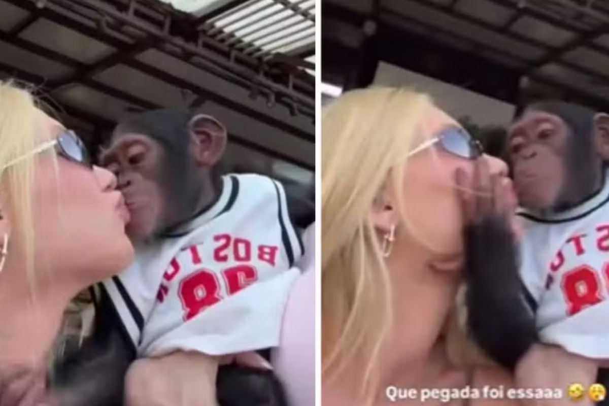 Virgínia Fonseca beija macaco (Foto: Reprodução/Instagram)