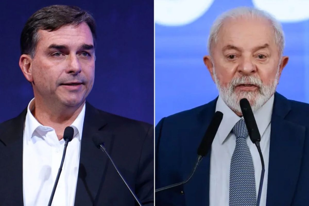 Flávio Bolsonaro e Lula (Foto: Reprodução / Band TV)