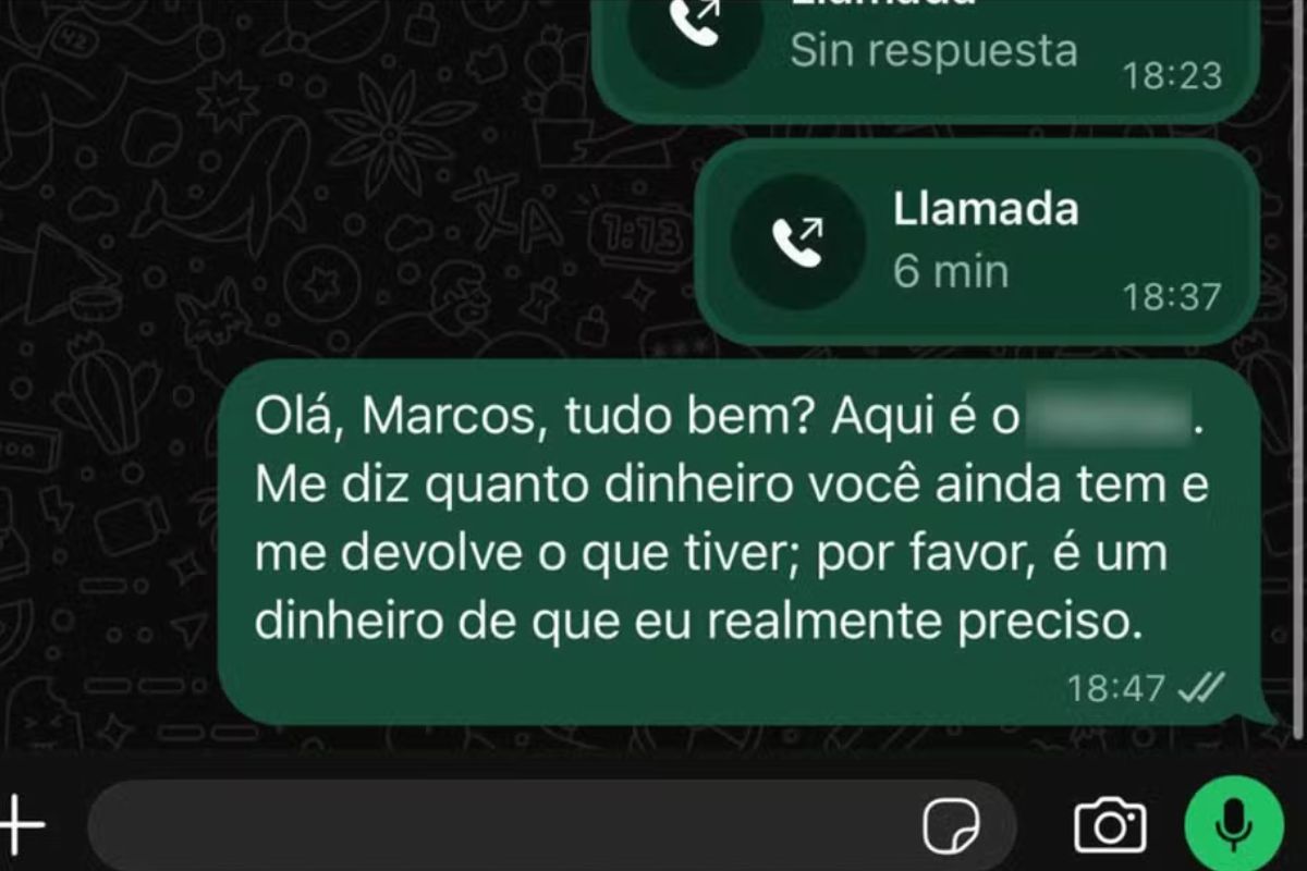 Foto: Troca de mensagens entre motorista e torcedor | Reprodução 