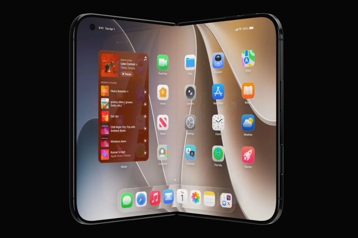 Possível design do novo iPhone dobrável (Foto: Reprodução)
