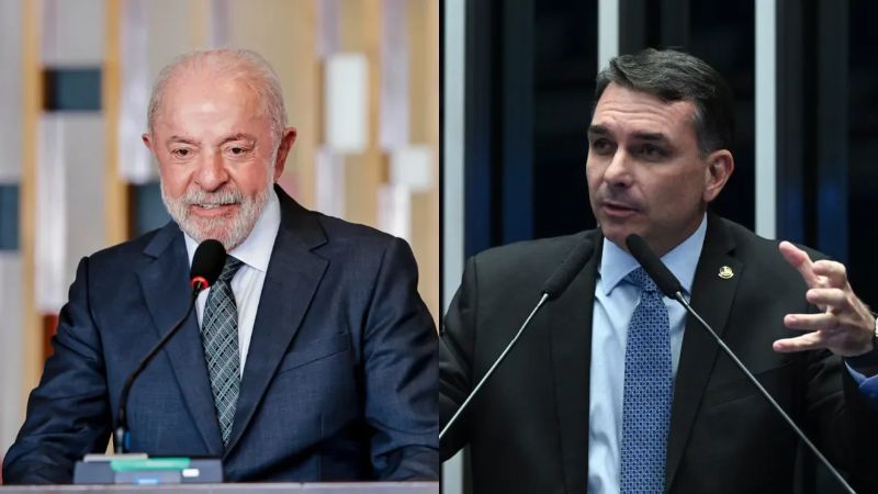 Lula e Flávio Bolsonaro (Foto: Ricardo Stuckert/PR e Agência Senado)