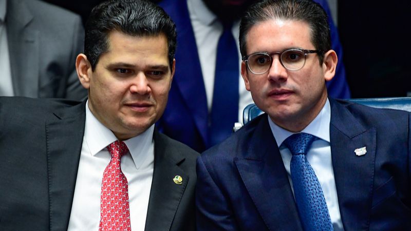Davi Alcolumbre e Hugo Motta (Foto: Saulo Cruz/Agência Senado)