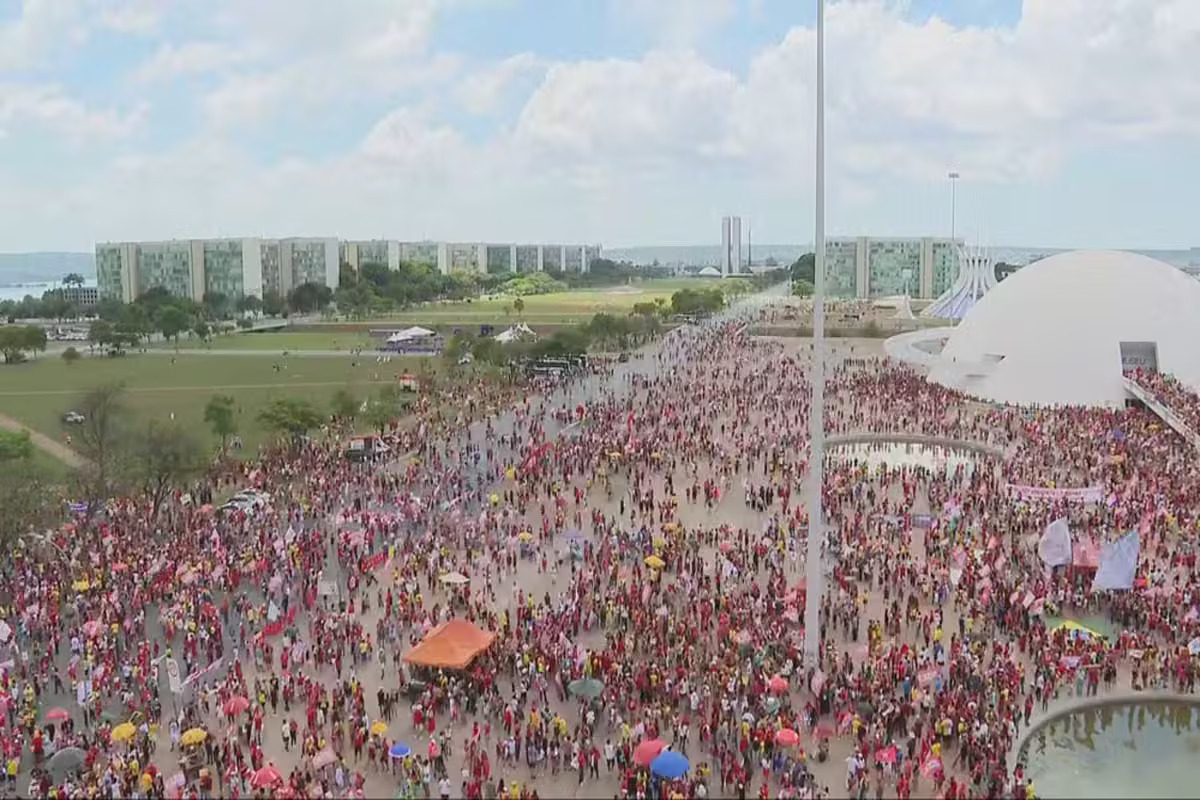 Manifestante se reuniram na Esplanada dos Ministérios