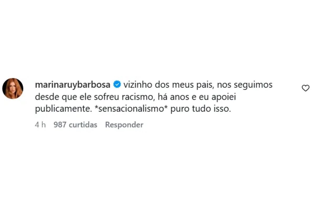 Comentário de Marina Ruy Barbosa