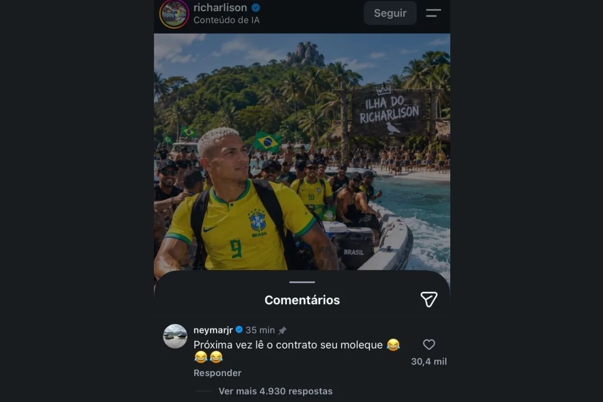 Comentário de Neymar no post de Richarlison