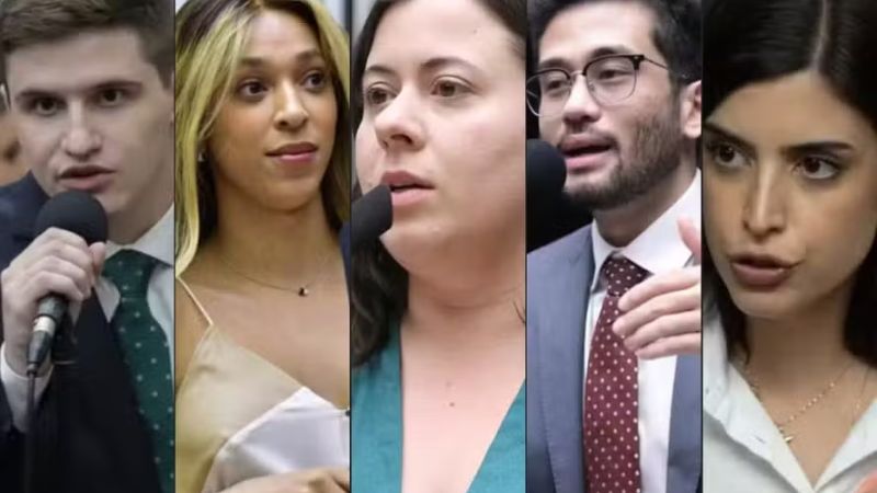 Lucas Pavanato (PL), Erika Hilton (PSOL), Sâmia Bomfim (PSOL), Kim Kataguiri (Missão) e Tabata Amaral (PSB) — Foto: Divulgação