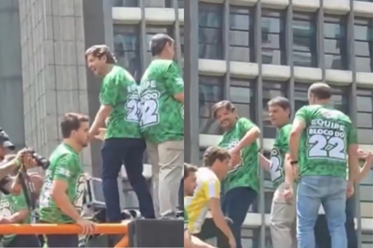 Flávio dança em cima do trio
