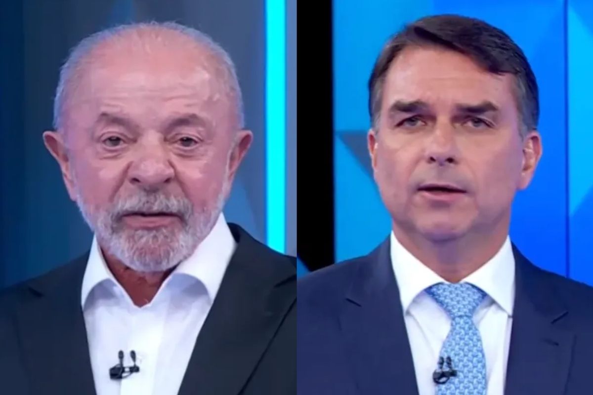 Lula (PT) e Flávio Bolsonaro (PL)