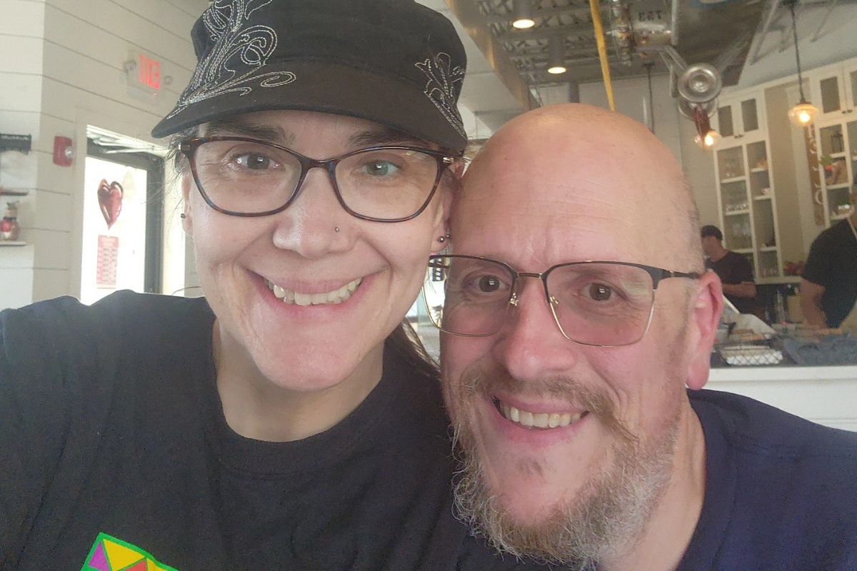 Michael Blair e a esposa